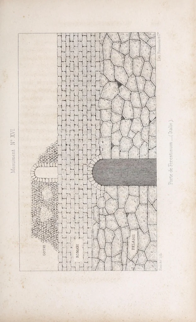 An illustration from Recherches sur les monuments cyclopéens et description de la collection des modèles en relief, composant la galerie pélasgique de la Bibliothèque Mazarine, 1841, leaf 231
