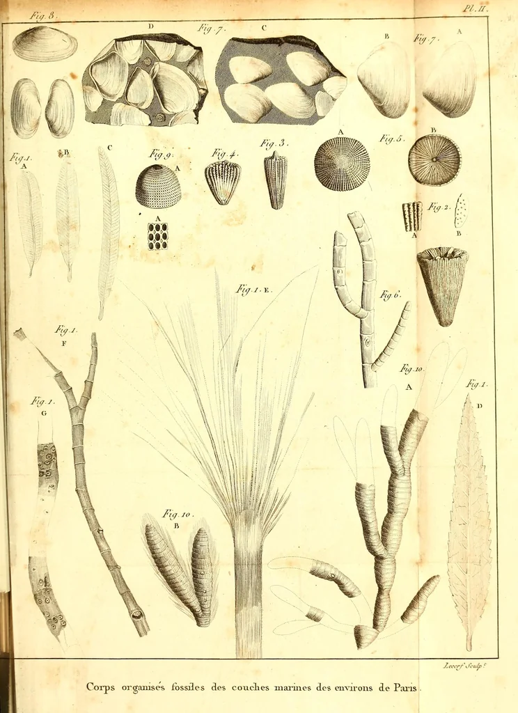 An illustration from Recherches sur les ossemens fossiles de quadrupèdes : où l'on rétablit les caractères de plusieurs espèces d'animaux que les révolutions du globe paroissent avoir détruites, 1812, leaf 453