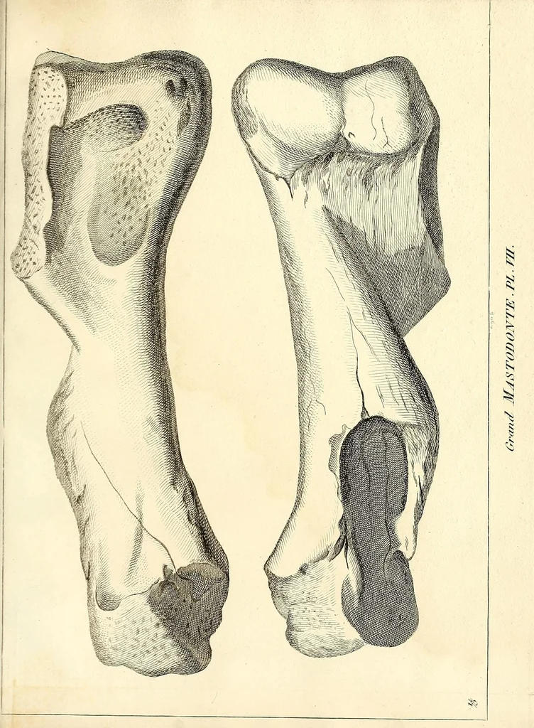 An illustration from Recherches sur les ossemens fossiles de quadrupèdes : où l'on rétablit les caractères de plusieurs espèces d'animaux que les révolutions du globe paroissent avoir détruites, 1812, leaf 429