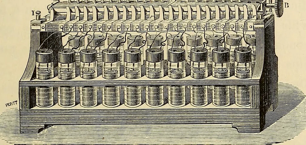 An illustration from Recherches sur l'électricité, 1883, leaf 112