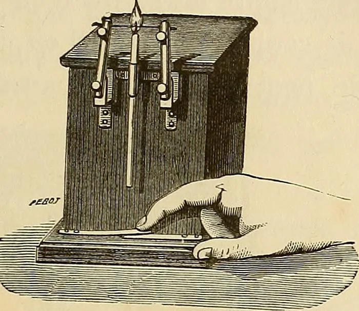 An illustration from Recherches sur l'électricité, 1883, leaf 132