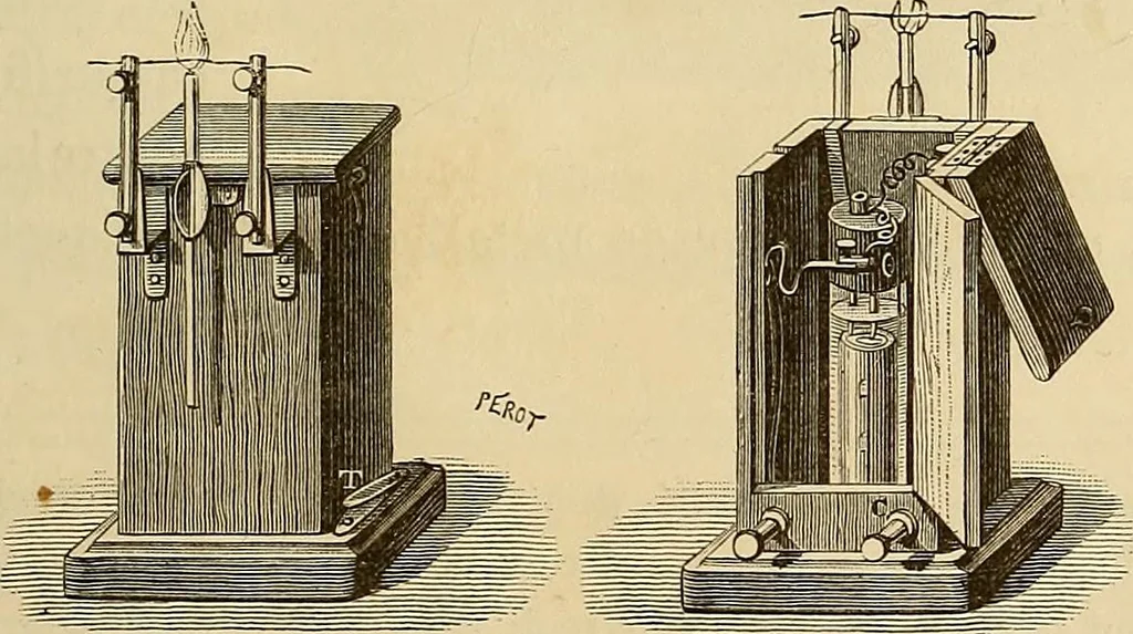 An illustration from Recherches sur l'électricité, 1883, leaf 132