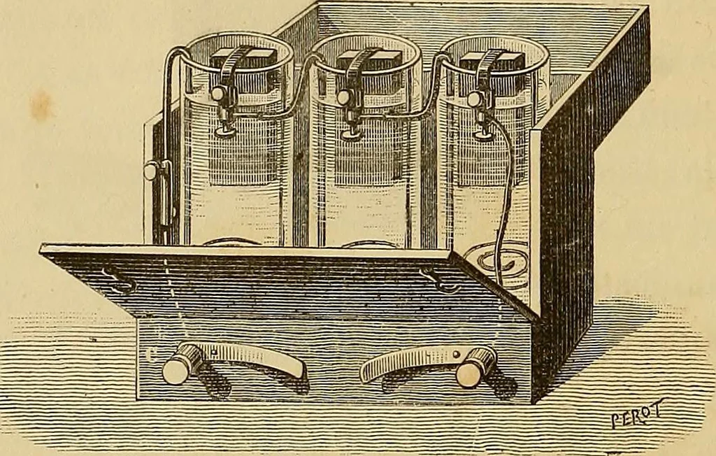 An illustration from Recherches sur l'électricité, 1883, leaf 133