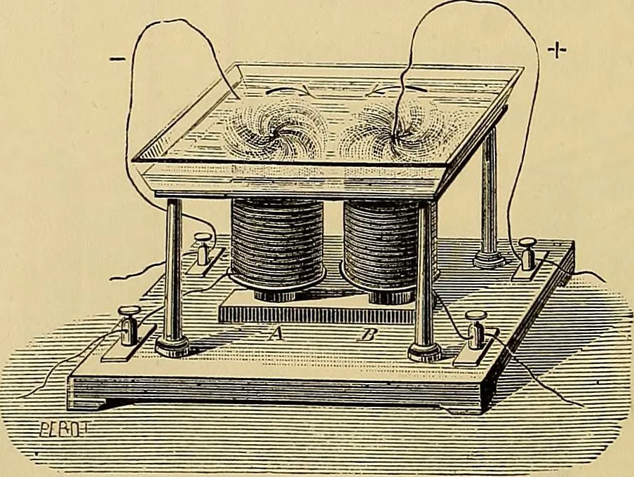 An illustration from Recherches sur l'électricité, 1883, leaf 187
