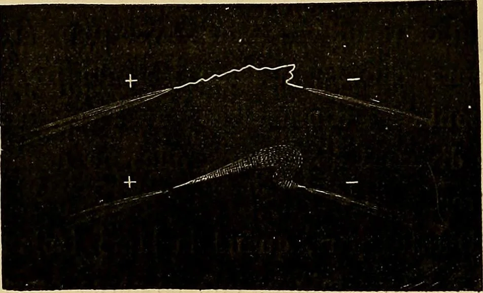 An illustration from Recherches sur l'électricité, 1883, leaf 271