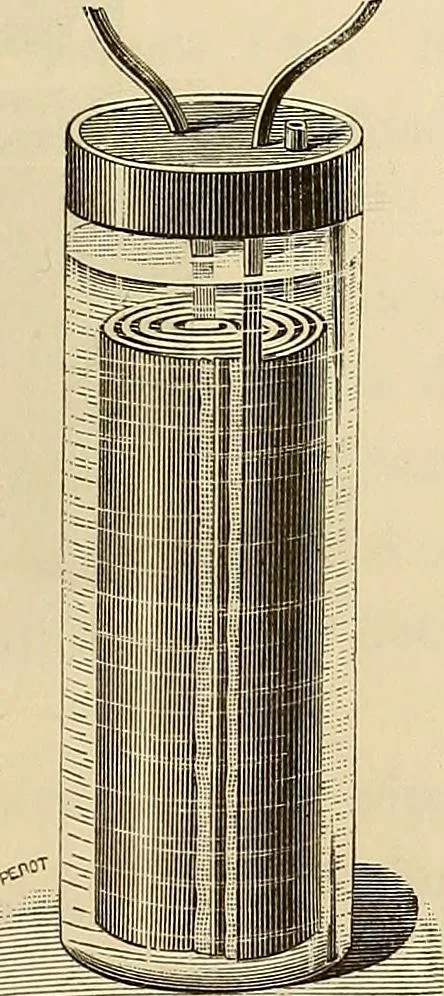 An illustration from Recherches sur l'électricité, 1883, leaf 50