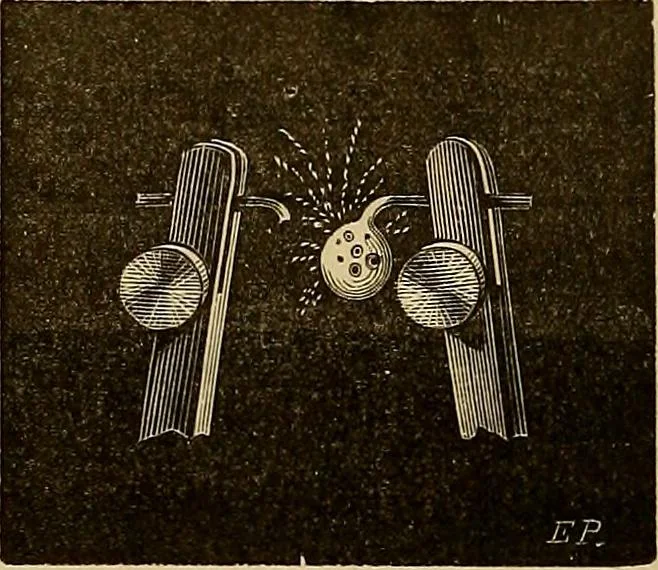 An illustration from Recherches sur l'électricité, 1883, leaf 73