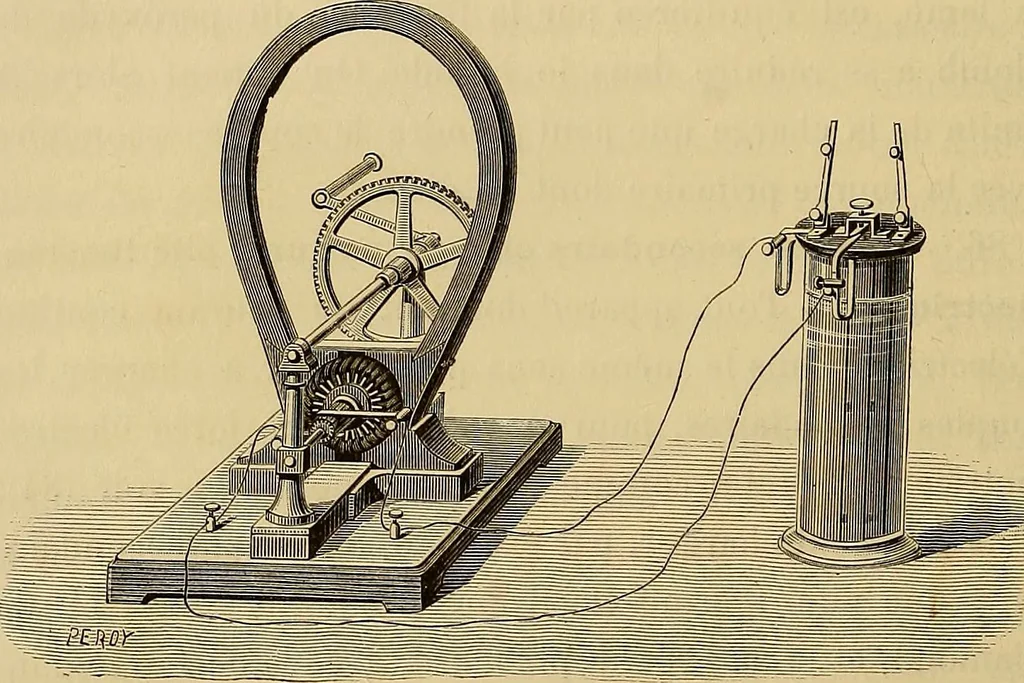 An illustration from Recherches sur l'électricité, 1883, leaf 95