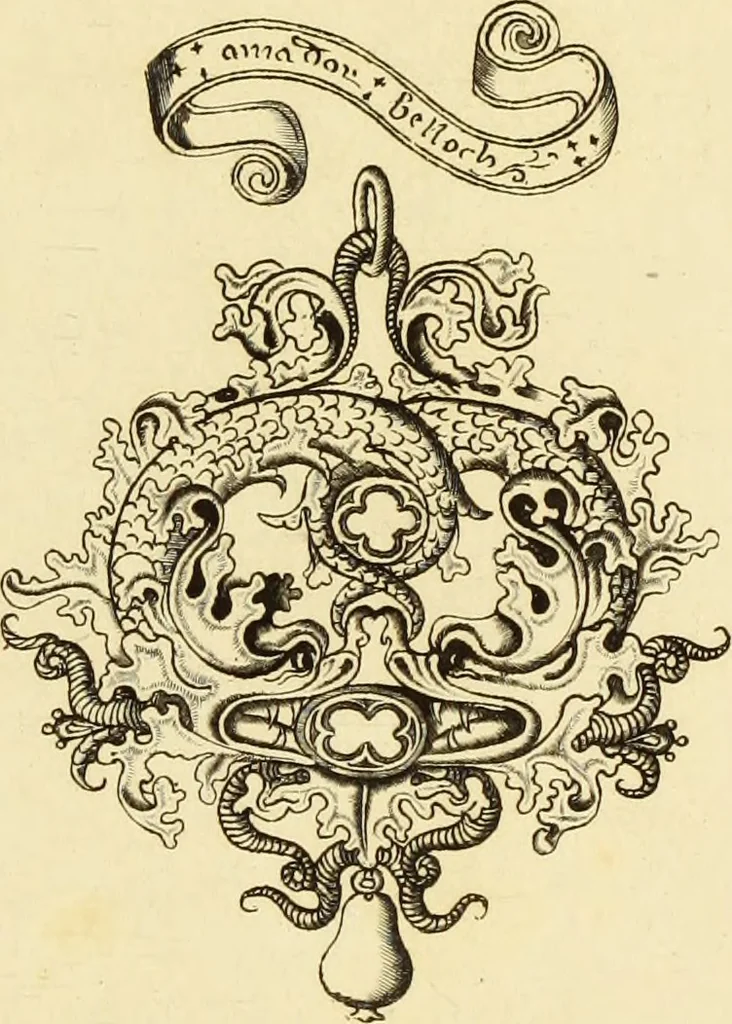 An illustration from Recherches sur l'orfèvrerie en Espagne au moyen âge et à la renaissance; documents inédits tirés des archives espagnoles, 1879, leaf 190