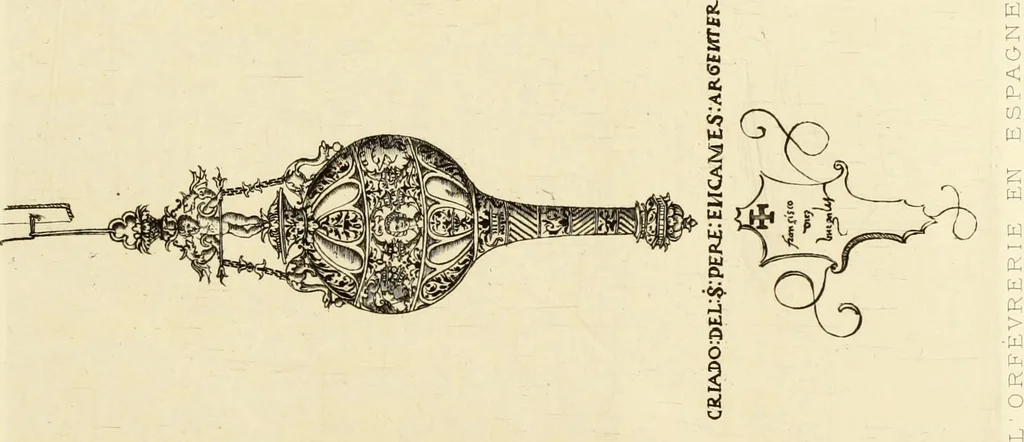 An illustration from Recherches sur l'orfèvrerie en Espagne au moyen âge et à la renaissance; documents inédits tirés des archives espagnoles, 1879, leaf 204