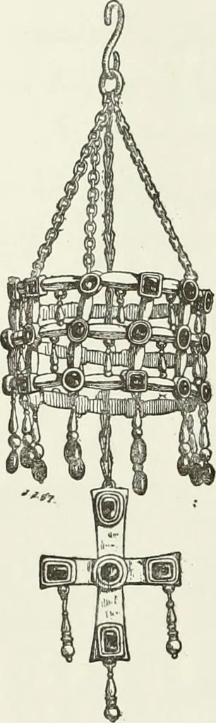 An illustration from Recherches sur l'orfèvrerie en Espagne au moyen âge et à la renaissance; documents inédits tirés des archives espagnoles, 1879, leaf 27