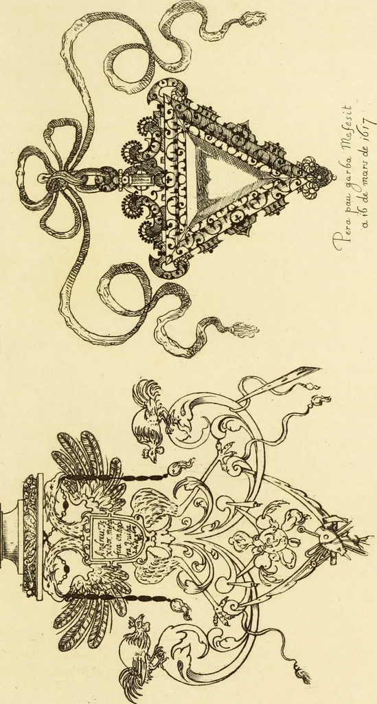 An illustration from Recherches sur l'orfèvrerie en Espagne au moyen âge et à la renaissance; documents inédits tirés des archives espagnoles, 1879, leaf 308