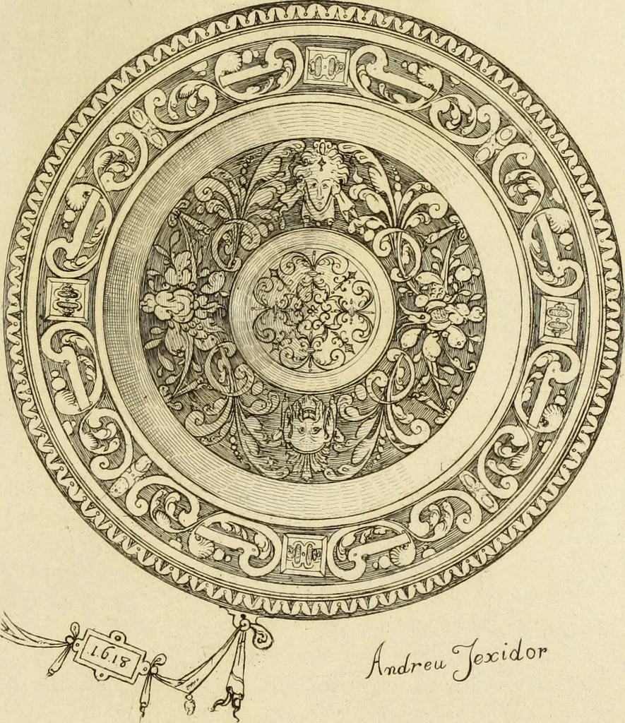 An illustration from Recherches sur l'orfèvrerie en Espagne au moyen âge et à la renaissance; documents inédits tirés des archives espagnoles, 1879, leaf 312
