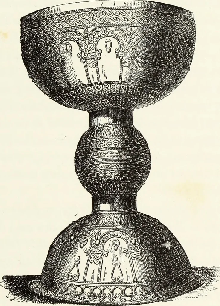 An illustration from Recherches sur l'orfèvrerie en Espagne au moyen âge et à la renaissance; documents inédits tirés des archives espagnoles, 1879, leaf 56