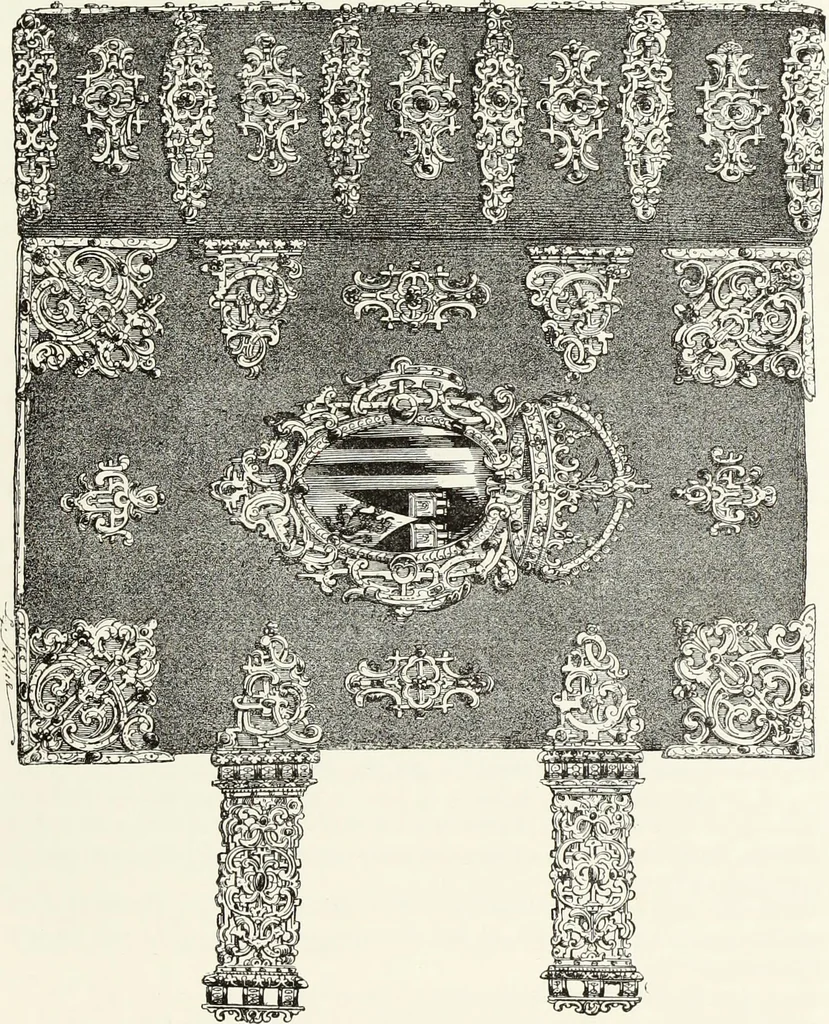 An illustration from Recherches sur l'orfèvrerie en Espagne au moyen âge et à la renaissance; documents inédits tirés des archives espagnoles, 1879, leaf 90