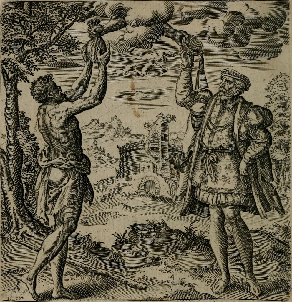 An illustration from Recht ghebruyck ende misbruyck van tydlicke have, 1620, leaf 15