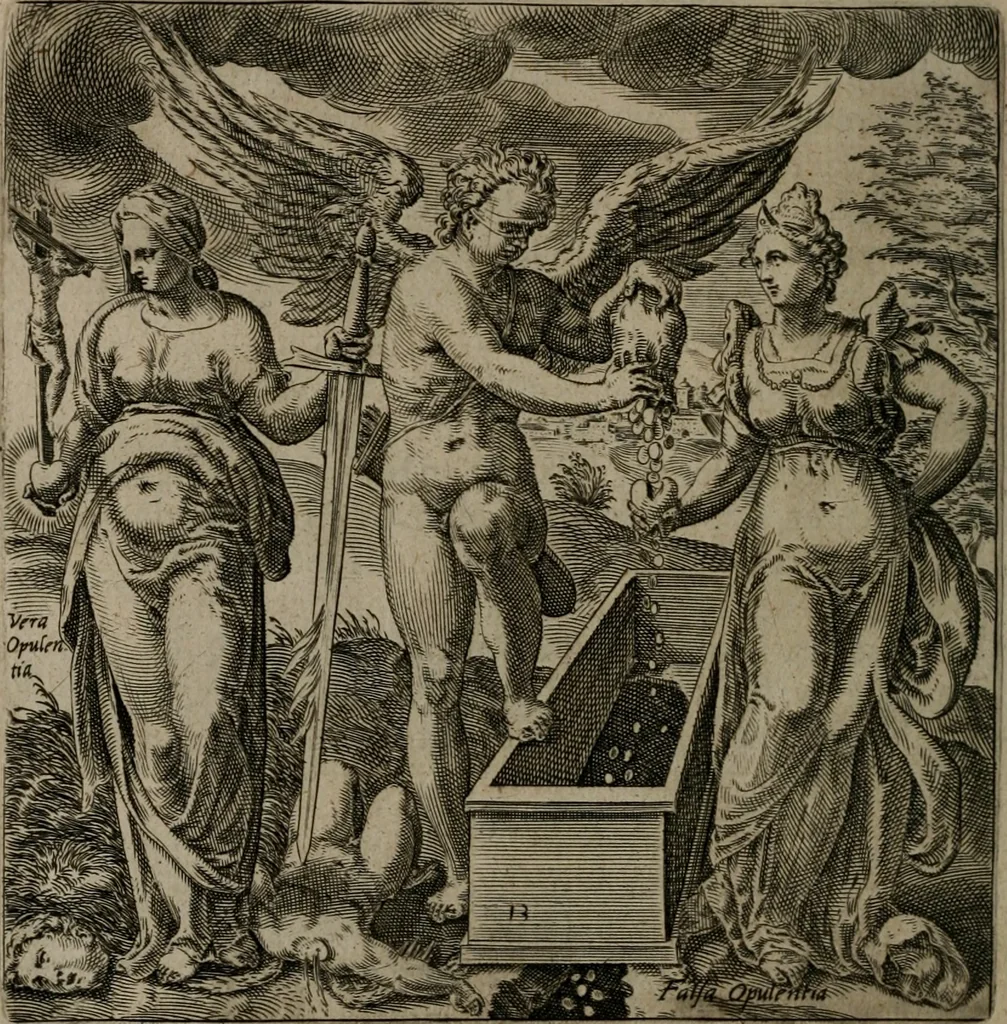 An illustration from Recht ghebruyck ende misbruyck van tydlicke have, 1620, leaf 33