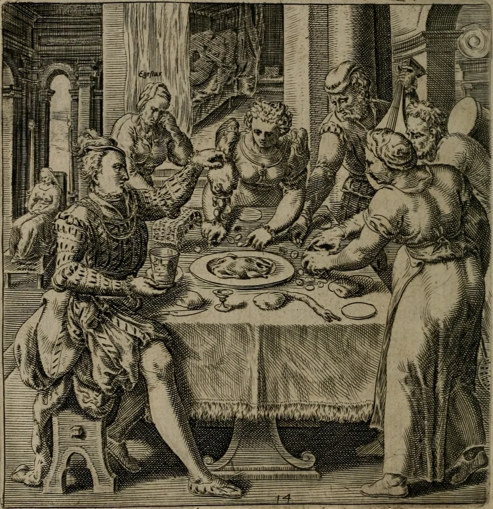 An illustration from Recht ghebruyck ende misbruyck van tydlicke have, 1620, leaf 35