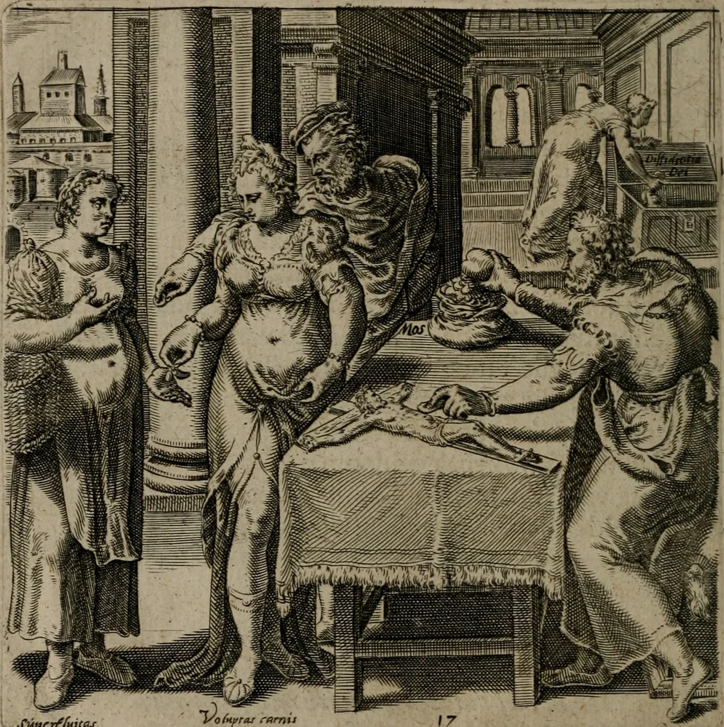 An illustration from Recht ghebruyck ende misbruyck van tydlicke have, 1620, leaf 41
