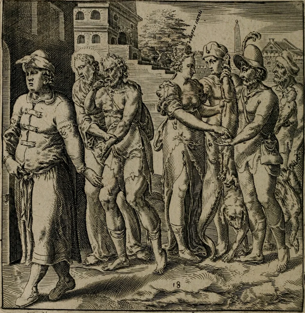 An illustration from Recht ghebruyck ende misbruyck van tydlicke have, 1620, leaf 43