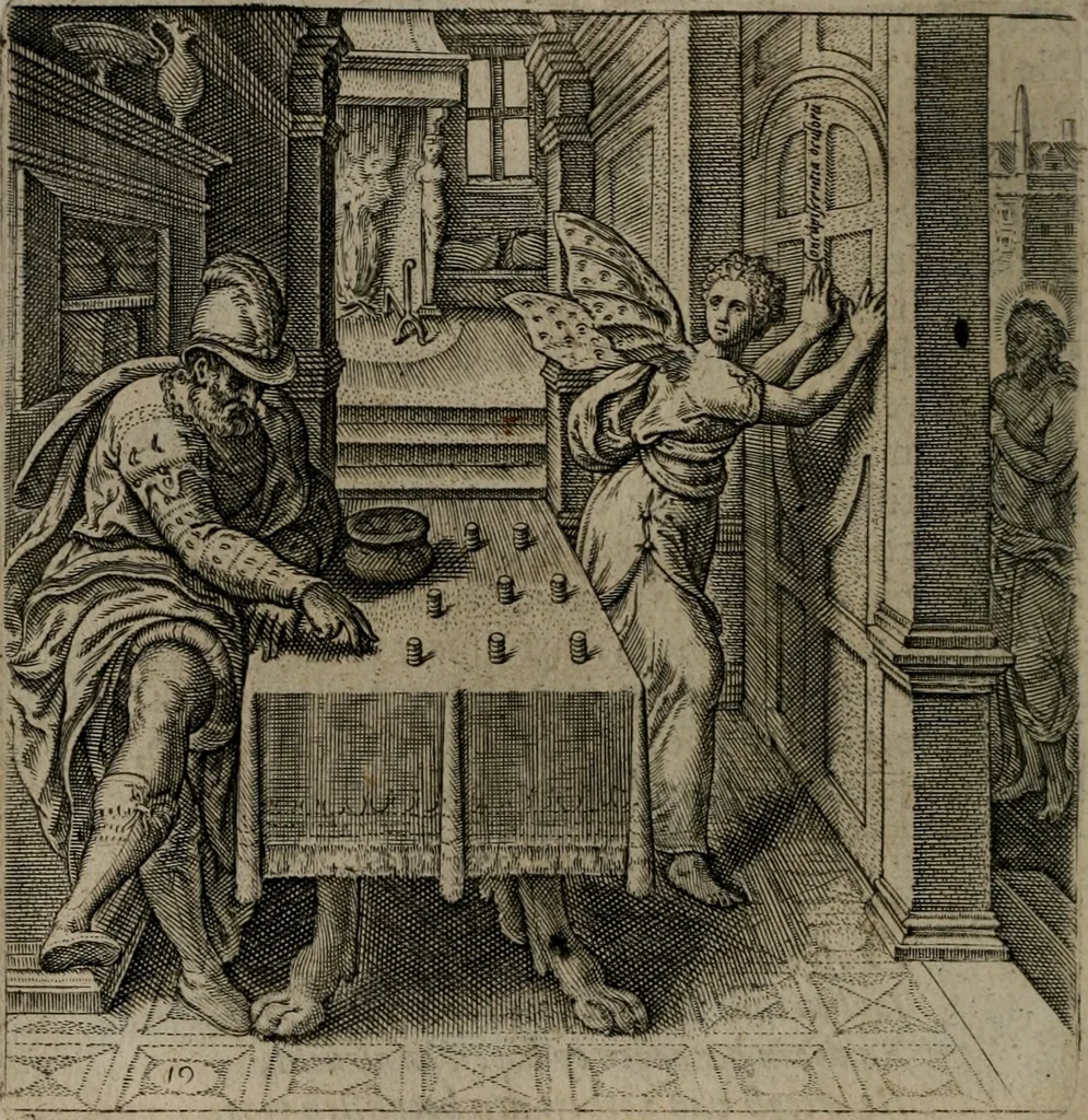 An illustration from Recht ghebruyck ende misbruyck van tydlicke have, 1620, leaf 45