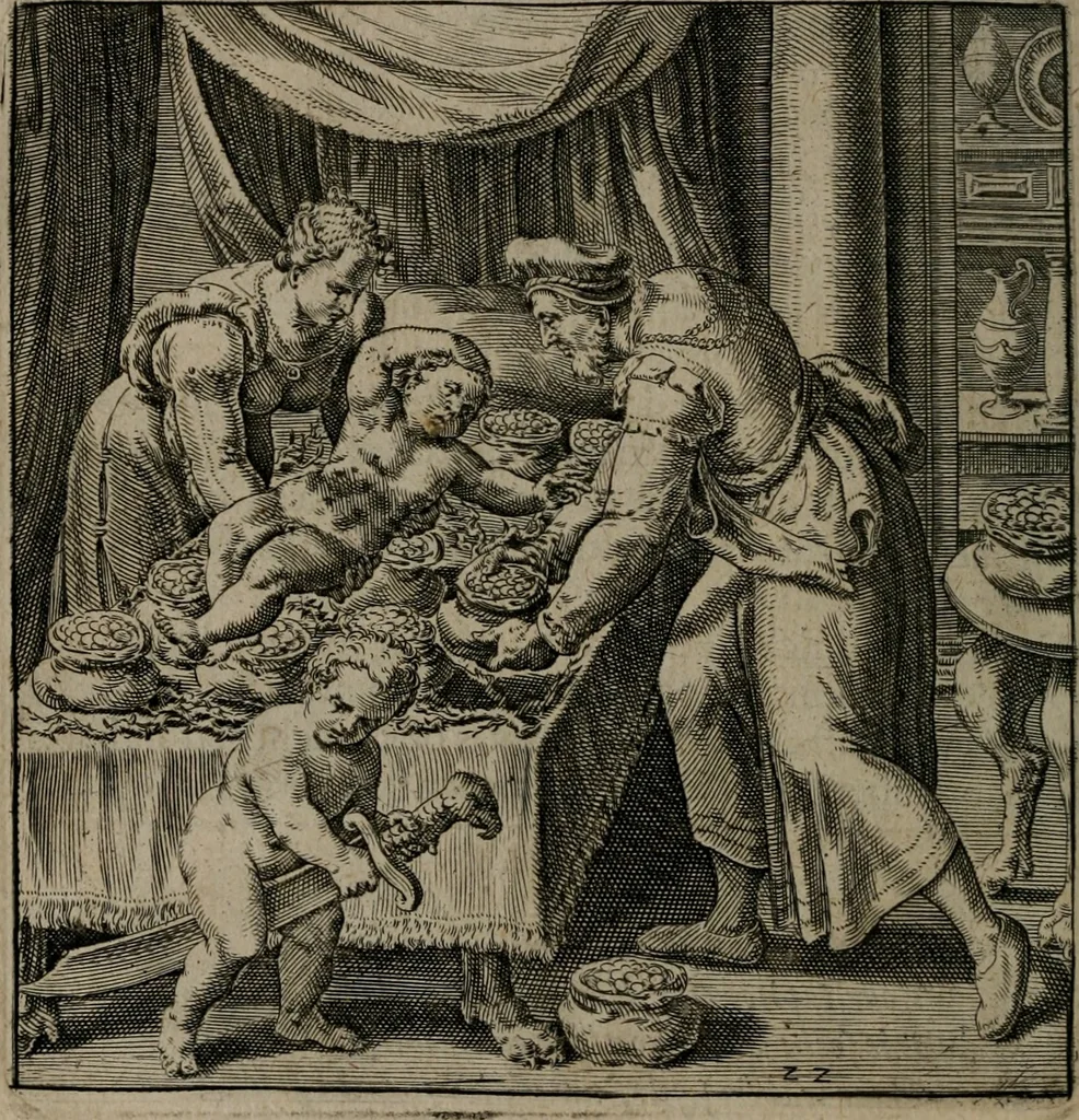 An illustration from Recht ghebruyck ende misbruyck van tydlicke have, 1620, leaf 51