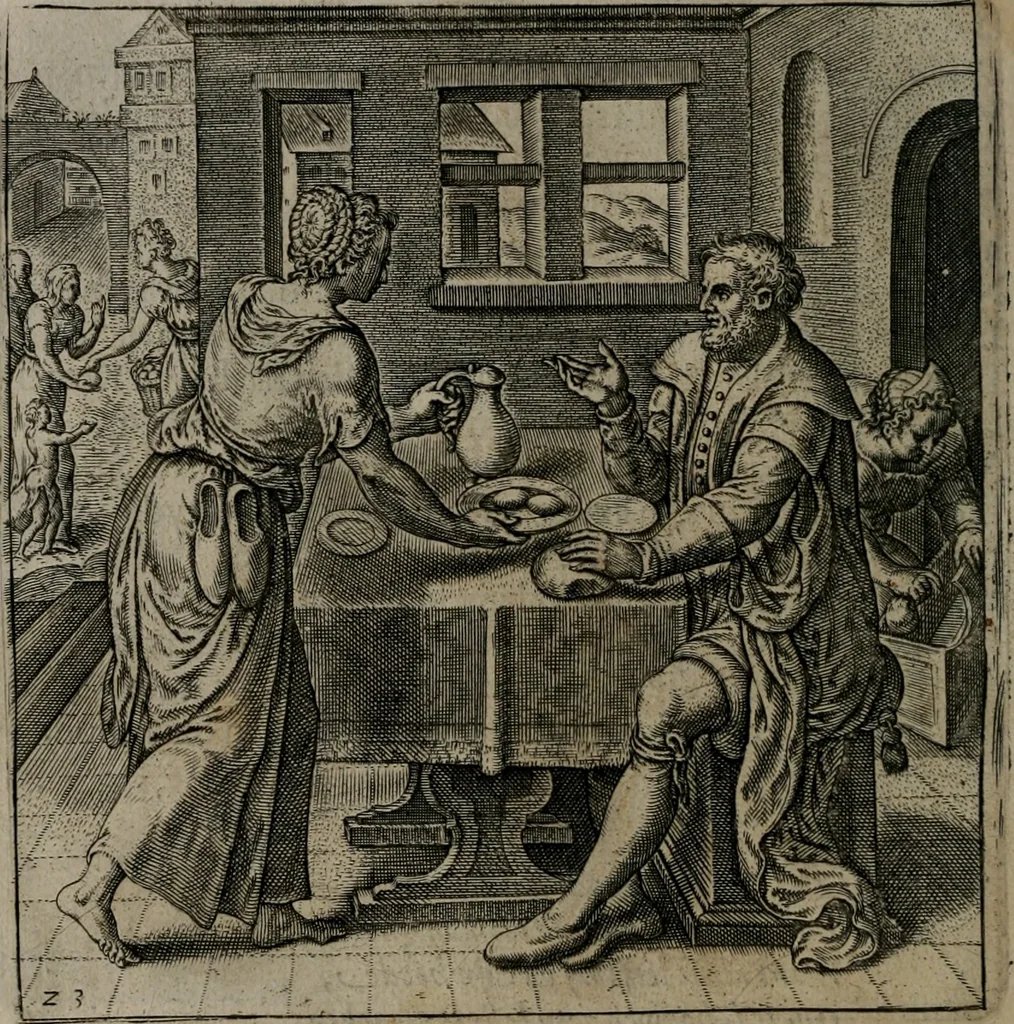 An illustration from Recht ghebruyck ende misbruyck van tydlicke have, 1620, leaf 53