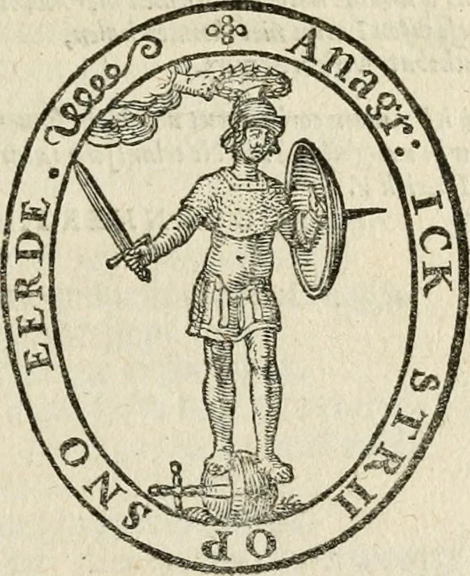 An illustration from Recht ghebruyck ende misbruyck van tydlicke have : welckers sin-rijcke af-beeldingen van D.V. Coornhert zyn bedacht, oock met zyn eygen hand in 't koper gesneden : hier by is gevoegt 't bedrogh des wereldts, of het luije en leckere leven door Pandolphus Collenutius, mede den lof-zang van 't goud, oock gedichten op den A.B.C. alles in seer leer-lycken dicht seer stichtelyck en vermakelyck gestelt, 1620, leaf 64