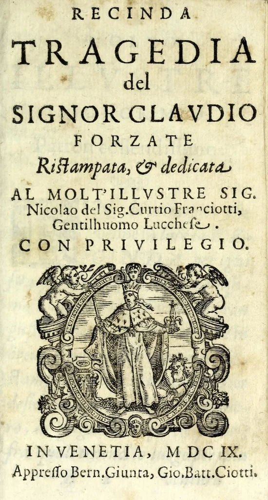 An illustration from Recinda : tragedia, 1609, leaf 5