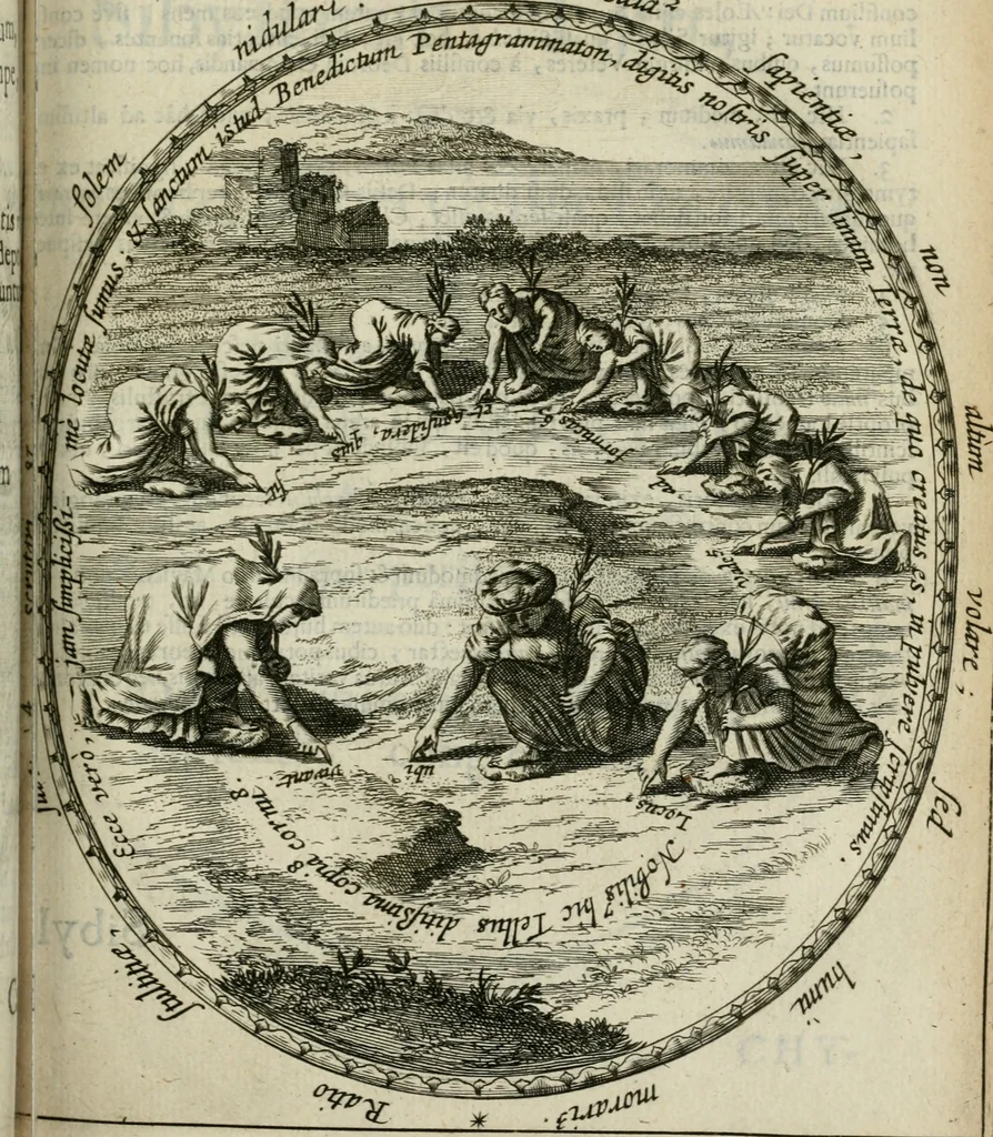 An illustration from Reconditorium ac reclusorium opulentiae sapientiaeque numinis mundi magni, cui deditur in titulum Chymica vannus .., 1666, leaf 254