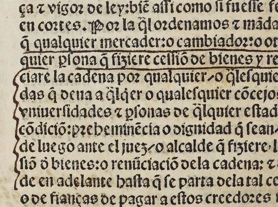 An illustration from Recopilacio[n] de algunas bullas del summo pontifice, co[n]cedidas, en fauor de la jurisdicio[n] real, con todas las pragmaticas, y algunas leyes del reyno, hechas para la buena gouernacion y guarda de la justicia y muchas pragmaticas y leyes añadidas q[ue] hasta aqui no fueron impressas. : En especial estan añadidas las leyes de Madrid y de los ara[n]zeles y de los paños y lanas y capitulos de corregidores y leyes de toro y leyes de la hermandad, vista y corregida y por orden de leyes puesta., 1550, leaf 164