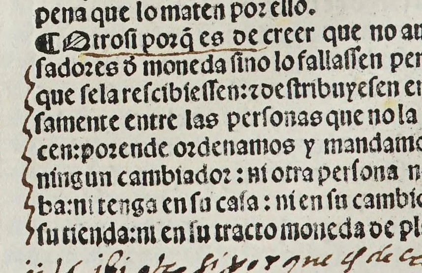 An illustration from Recopilacio[n] de algunas bullas del summo pontifice, co[n]cedidas, en fauor de la jurisdicio[n] real, con todas las pragmaticas, y algunas leyes del reyno, hechas para la buena gouernacion y guarda de la justicia y muchas pragmaticas y leyes añadidas q[ue] hasta aqui no fueron impressas. : En especial estan añadidas las leyes de Madrid y de los ara[n]zeles y de los paños y lanas y capitulos de corregidores y leyes de toro y leyes de la hermandad, vista y corregida y por orden de leyes puesta., 1550, leaf 236