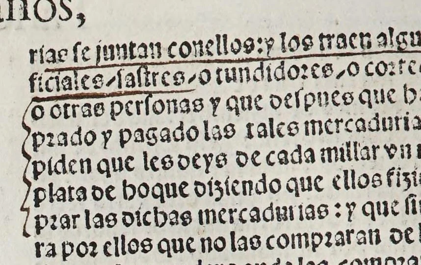 An illustration from Recopilacio[n] de algunas bullas del summo pontifice, co[n]cedidas, en fauor de la jurisdicio[n] real, con todas las pragmaticas, y algunas leyes del reyno, hechas para la buena gouernacion y guarda de la justicia y muchas pragmaticas y leyes añadidas q[ue] hasta aqui no fueron impressas. : En especial estan añadidas las leyes de Madrid y de los ara[n]zeles y de los paños y lanas y capitulos de corregidores y leyes de toro y leyes de la hermandad, vista y corregida y por orden de leyes puesta., 1550, leaf 288
