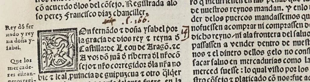 An illustration from Recopilacio[n] de algunas bullas del summo pontifice, co[n]cedidas, en fauor de la jurisdicio[n] real, con todas las pragmaticas, y algunas leyes del reyno, hechas para la buena gouernacion y guarda de la justicia y muchas pragmaticas y leyes añadidas q[ue] hasta aqui no fueron impressas. : En especial estan añadidas las leyes de Madrid y de los ara[n]zeles y de los paños y lanas y capitulos de corregidores y leyes de toro y leyes de la hermandad, vista y corregida y por orden de leyes puesta., 1550, leaf 320