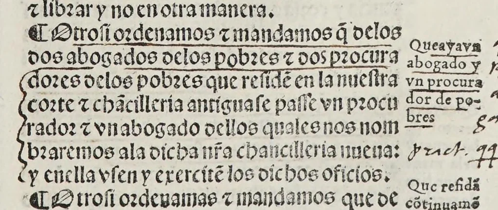 An illustration from Recopilacio[n] de algunas bullas del summo pontifice, co[n]cedidas, en fauor de la jurisdicio[n] real, con todas las pragmaticas, y algunas leyes del reyno, hechas para la buena gouernacion y guarda de la justicia y muchas pragmaticas y leyes añadidas q[ue] hasta aqui no fueron impressas. : En especial estan añadidas las leyes de Madrid y de los ara[n]zeles y de los paños y lanas y capitulos de corregidores y leyes de toro y leyes de la hermandad, vista y corregida y por orden de leyes puesta., 1550, leaf 85