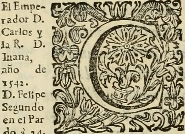 An illustration from Recopilacion de leyes de los reynos de las Indias : mandadas imprimir, y publicar por la magestad catolica del rey don Carlos II, nuestro señor : va dividida en quatro tomos, con el indice general, y al principio de cada tomo el indice especial de los titulos, que contiene, 1681, leaf 281