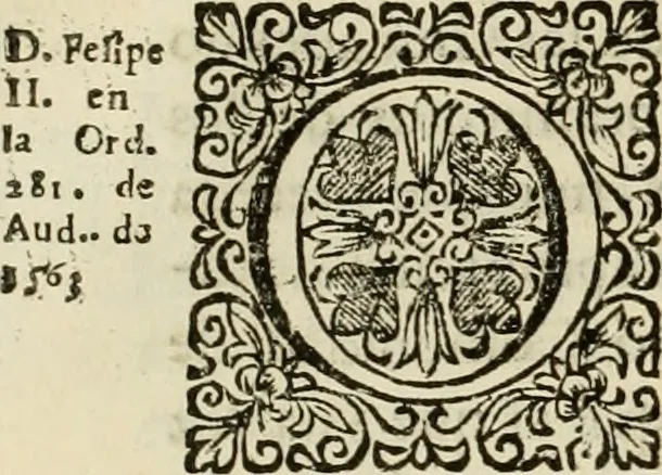 An illustration from Recopilacion de leyes de los reynos de las Indias : mandadas imprimir, y publicar por la magestad catolica del rey don Carlos II, nuestro señor : va dividida en quatro tomos, con el indice general, y al principio de cada tomo el indice especial de los titulos, que contiene, 1681, leaf 567