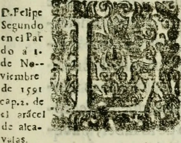An illustration from Recopilacion de leyes de los reynos de las Indias : mandadas imprimir, y publicar por la magestad catolica del rey don Carlos II, nuestro señor : va dividida en quatro tomos, con el indice general, y al principio de cada tomo el indice especial de los titulos, que contiene, 1681, leaf 140