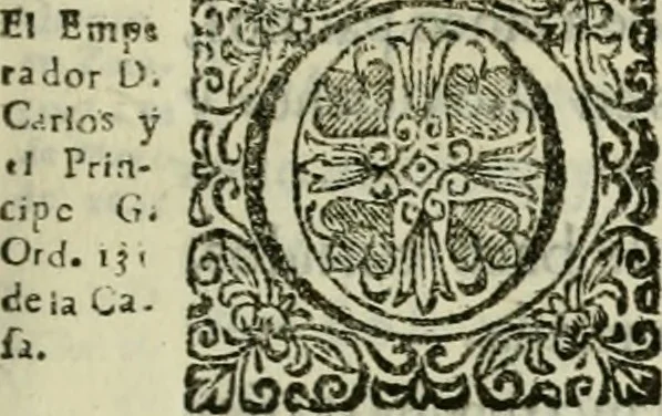 An illustration from Recopilacion de leyes de los reynos de las Indias : mandadas imprimir, y publicar por la magestad catolica del rey don Carlos II, nuestro señor : va dividida en quatro tomos, con el indice general, y al principio de cada tomo el indice especial de los titulos, que contiene, 1681, leaf 112