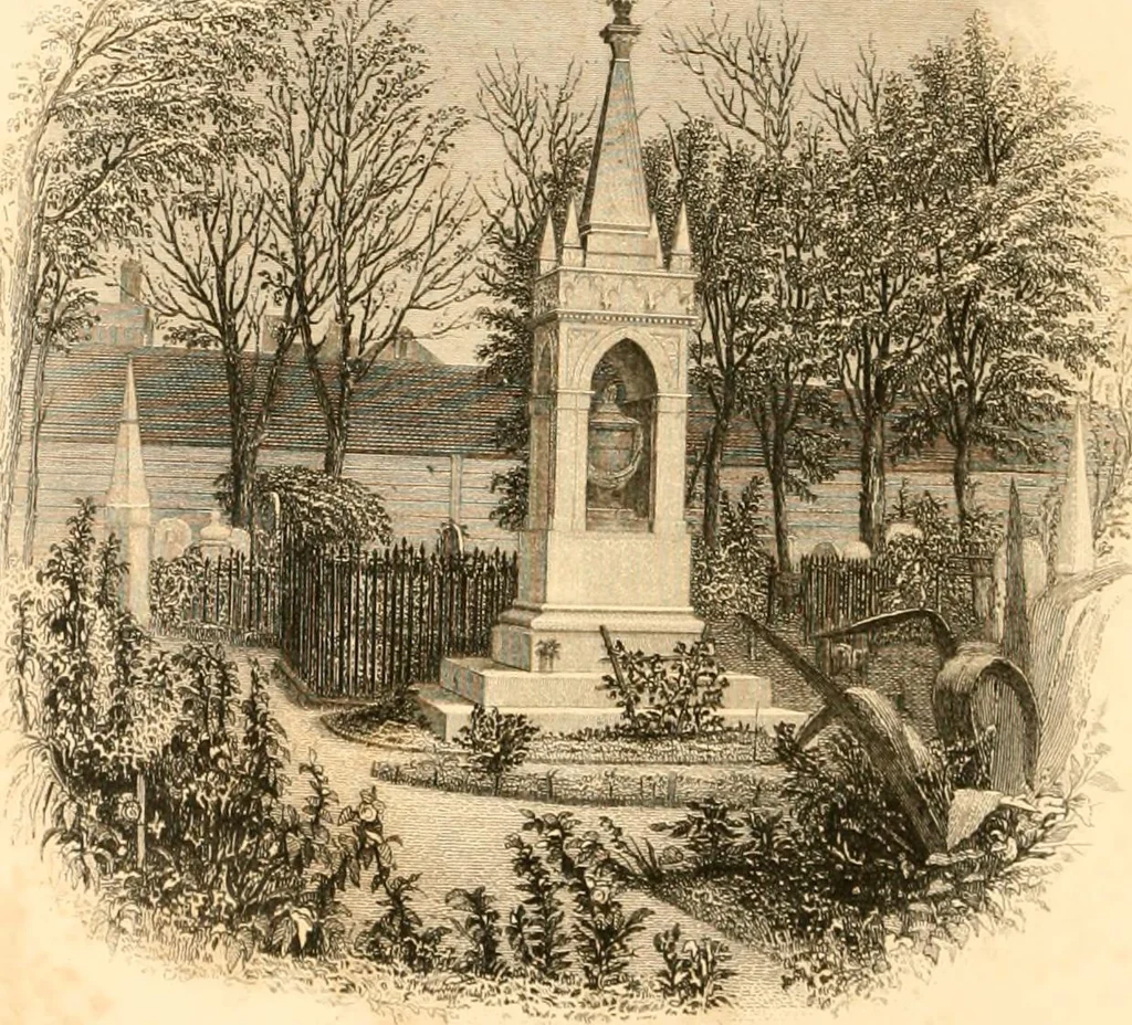 An illustration from Record of inscriptions in the cemetery and building of the Unitarian, formerly denominated the Independent Church, Archdale Street, Charleston, S.C., from 1777-1860, 1860, leaf 7