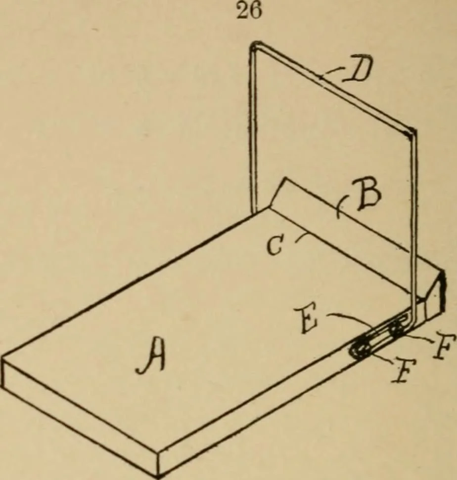 An illustration from Record of invention and suggestions concerning patents, containing blank forms for preserving records of inventions, also information on securing and disposing of patents, 1899, leaf 27