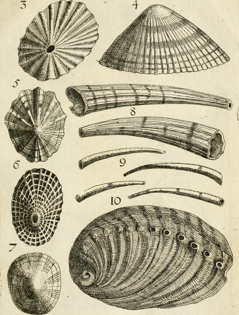 An illustration from Recreatio mentis, et oculi in observatione animalium testaceorum Italico sermone primum proposita ... nunc ... Latine oblata centum additis testaceorum iconibus .., 1684, leaf 319