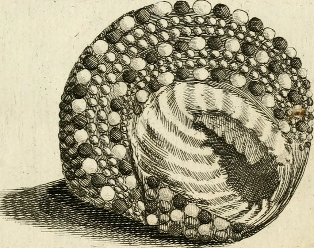 An illustration from Recreatio mentis, et oculi in observatione animalium testaceorum Italico sermone primum proposita ... nunc ... Latine oblata centum additis testaceorum iconibus .., 1684, leaf 467