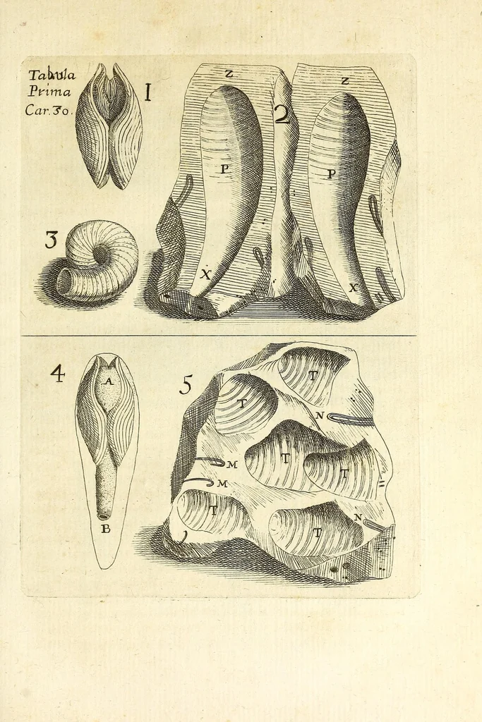 An illustration from Recreatio mentis et oculi in obseruatione animalium testaceorum curiosis naturae inspectoribus, 1684, leaf 53