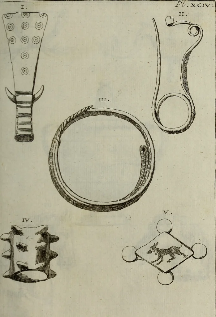 An illustration from Recueil d'antiquités égyptiennes, étrusques, greques et romaines, 1752, leaf 546