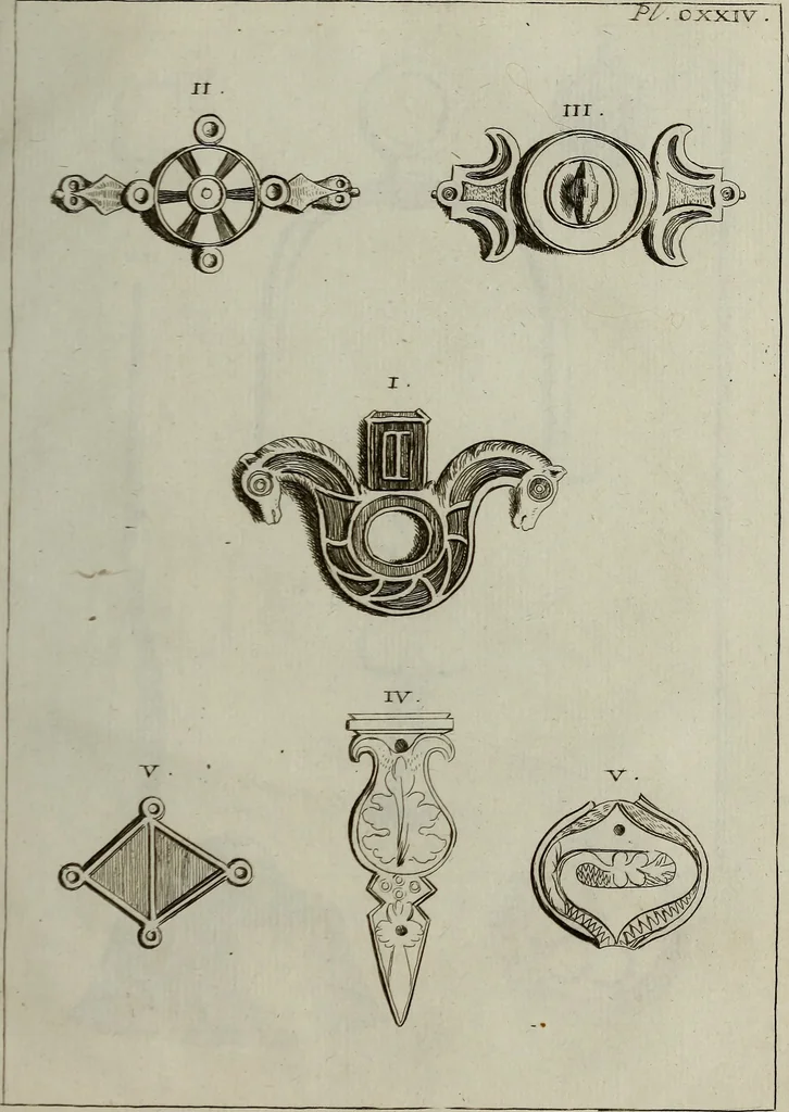 An illustration from Recueil d'antiquités égyptiennes, étrusques, greques et romaines, 1752, leaf 676