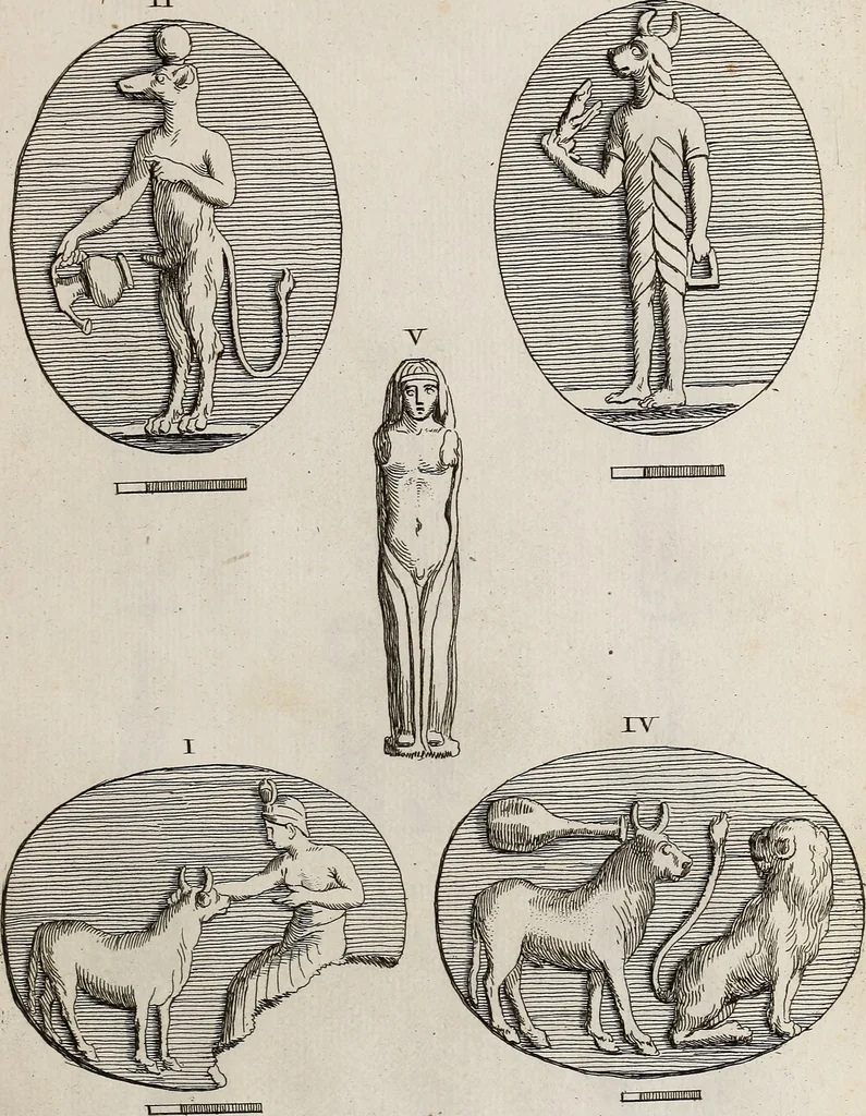 An illustration from Recueil d'antiquités égyptiennes, étrusques, greques et romaines, 1752, leaf 118