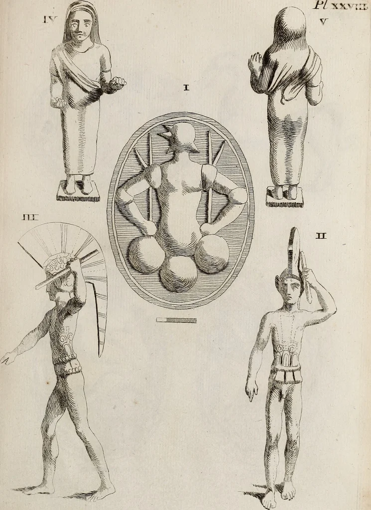 An illustration from Recueil d'antiquités égyptiennes, étrusques, greques et romaines, 1752, leaf 216