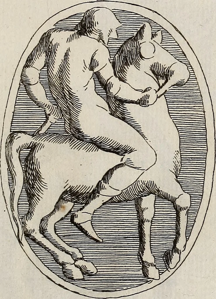 An illustration from Recueil d'antiquités égyptiennes, étrusques, greques et romaines, 1752, leaf 218
