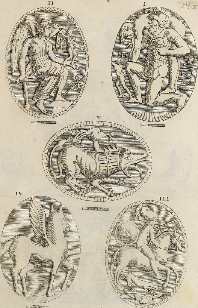 An illustration from Recueil d'antiquités égyptiennes, étrusques, greques et romaines, 1752, leaf 222